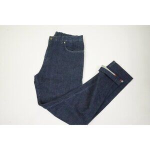 Isaia Selvedge Cotton Blend Zip Dark Wash Blue Jeans Sz 34R EU BRAND NEW